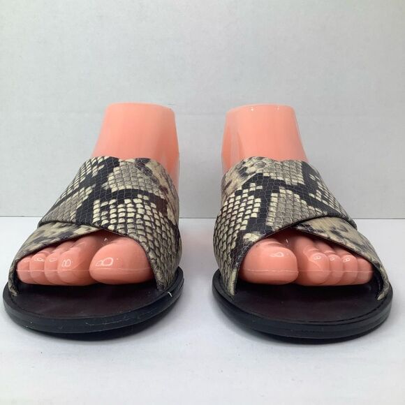 Banana Republic Snakeskin White/Black Strap Slip On Women’s Slide Sandals Sz 8M - Picture 3 of 12